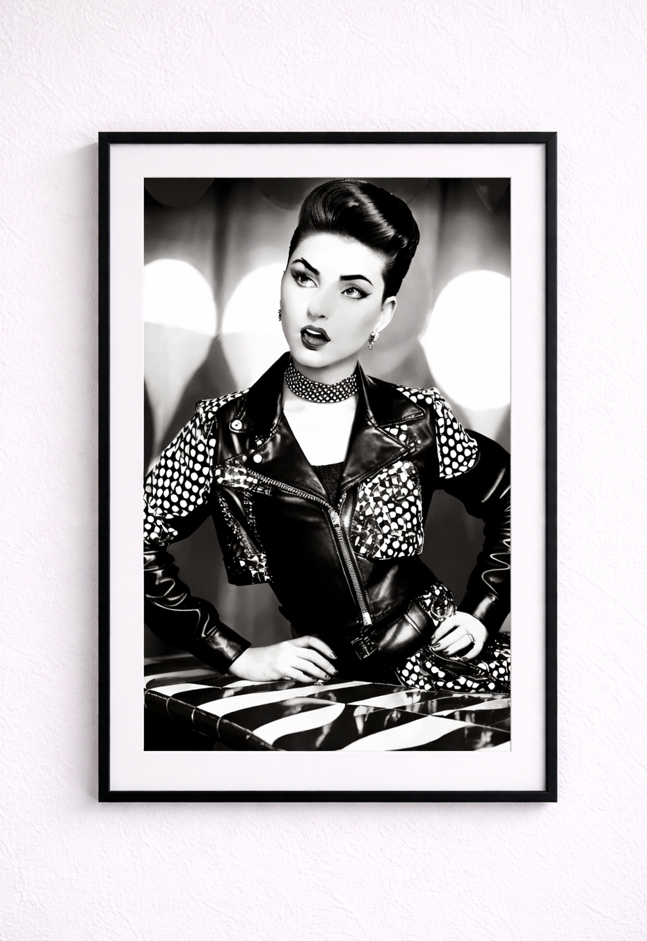 AudreyHepburn – Acrylglasbild, glänzend mit Rahmen