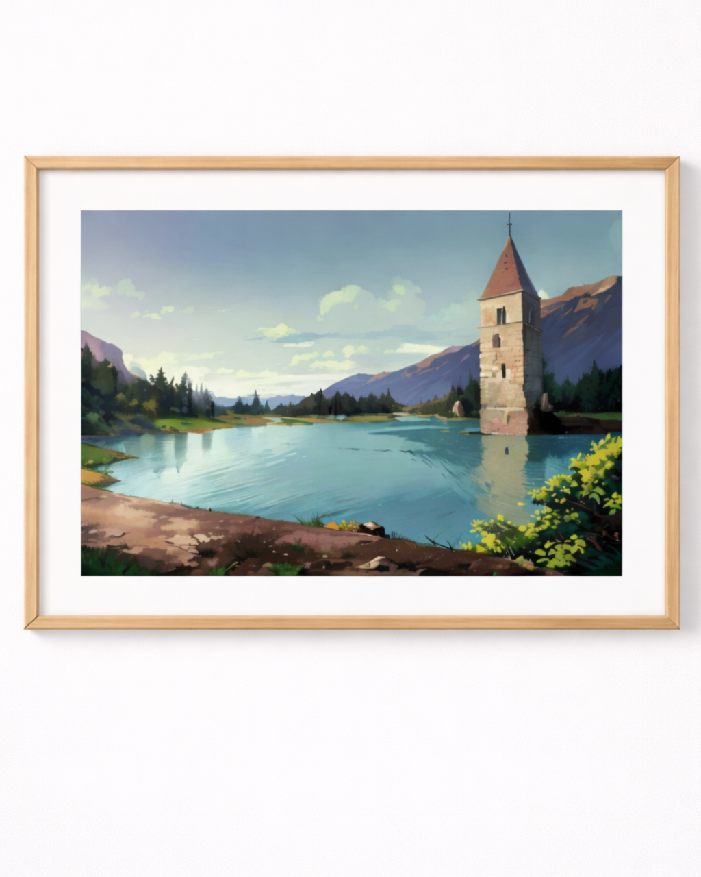 CuronAltgraun – Super Large Acrylglasbild, glänzend mit Rahmen