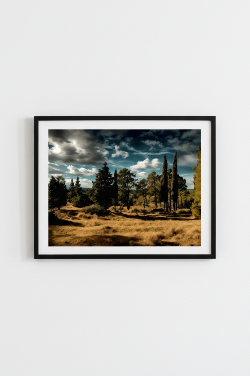 GhostForest – Acrylglasbild, glänzend mit Rahmen