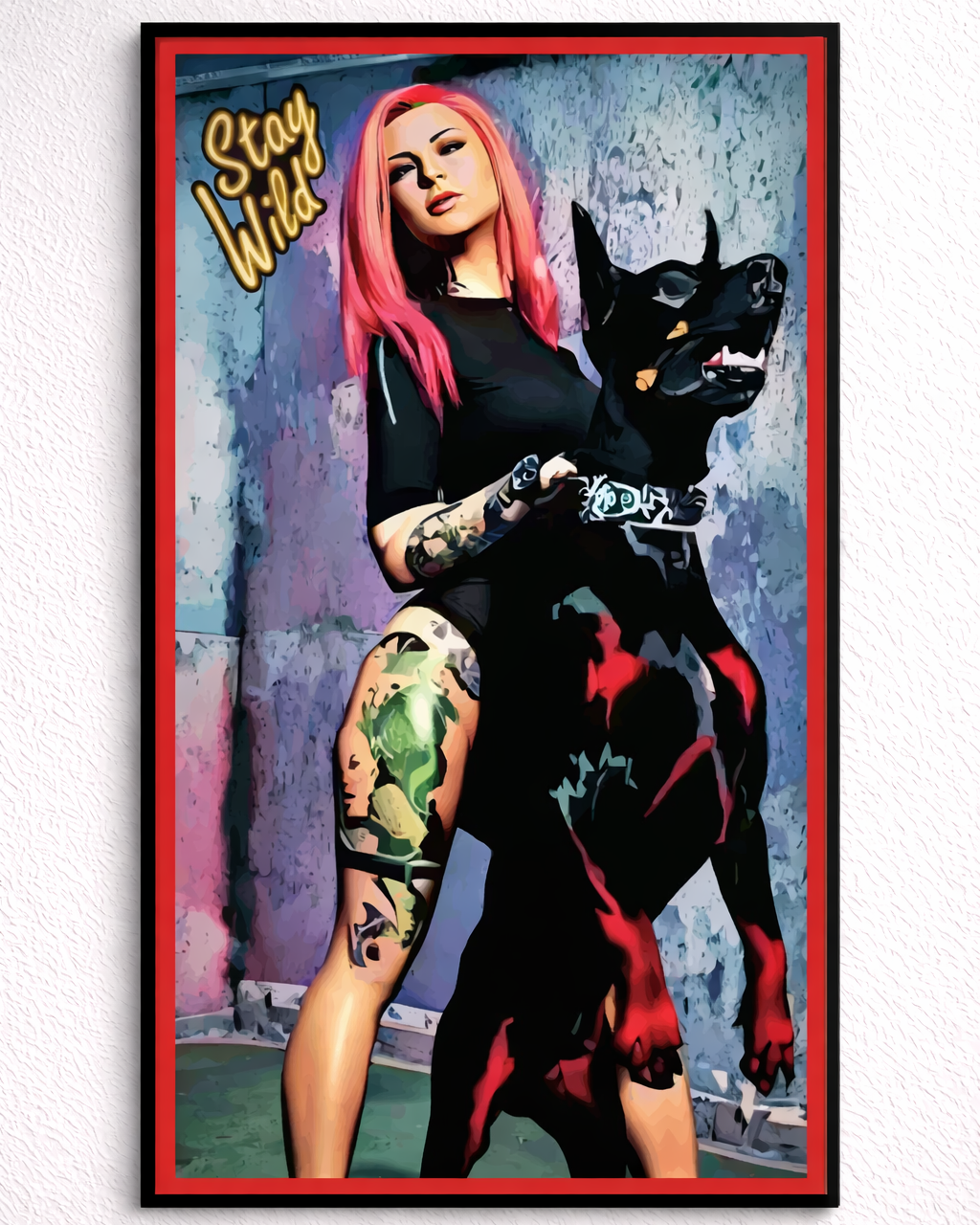 GirlPower – Acrylglasbild, glänzend mit Rahmen