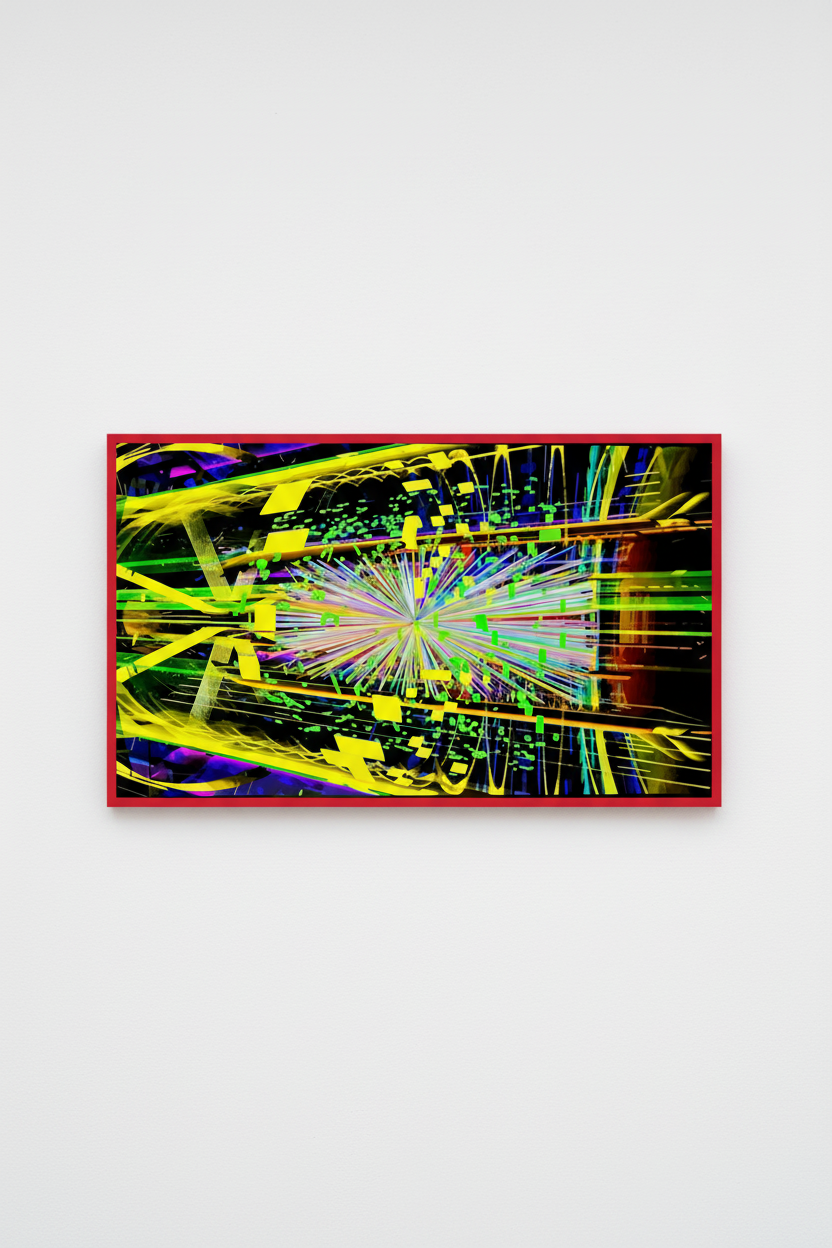 GottesPartikel – Acrylglasbild, glänzend mit Rahmen