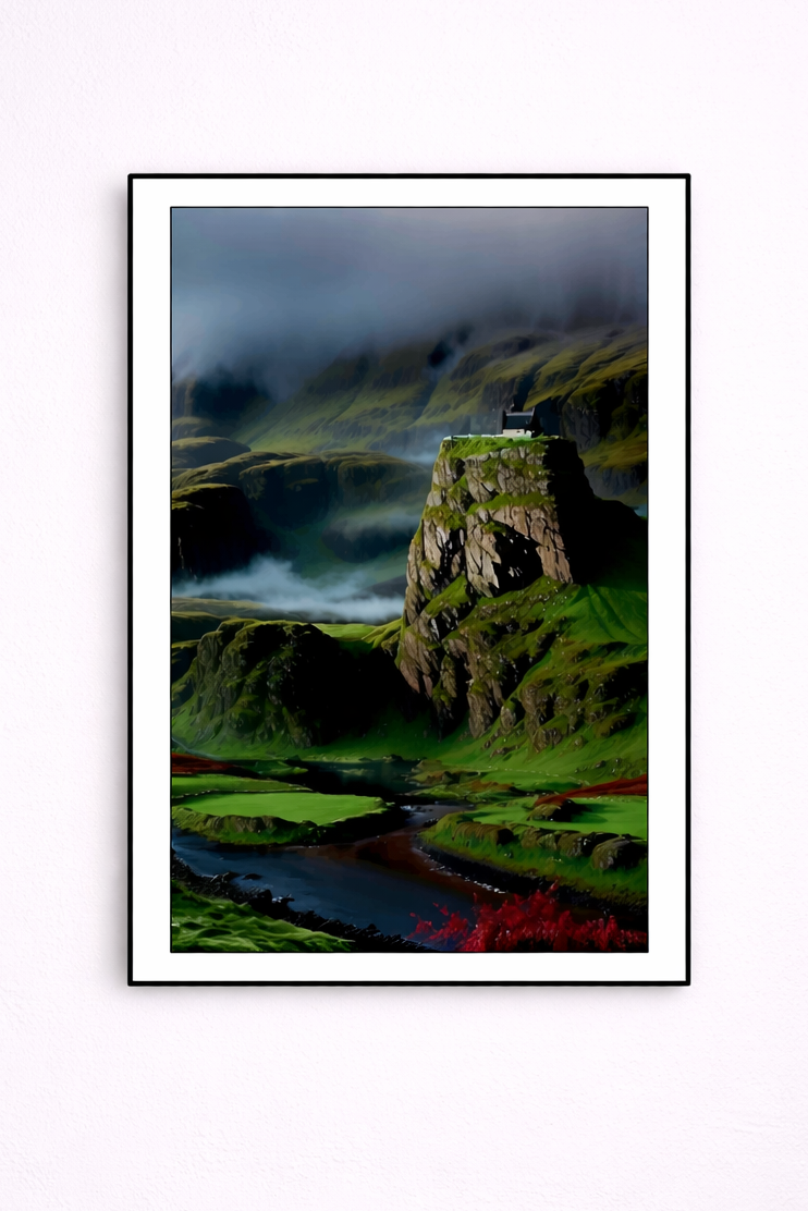 HighlandHouse – Acrylglasbild, glänzend mit Rahmen