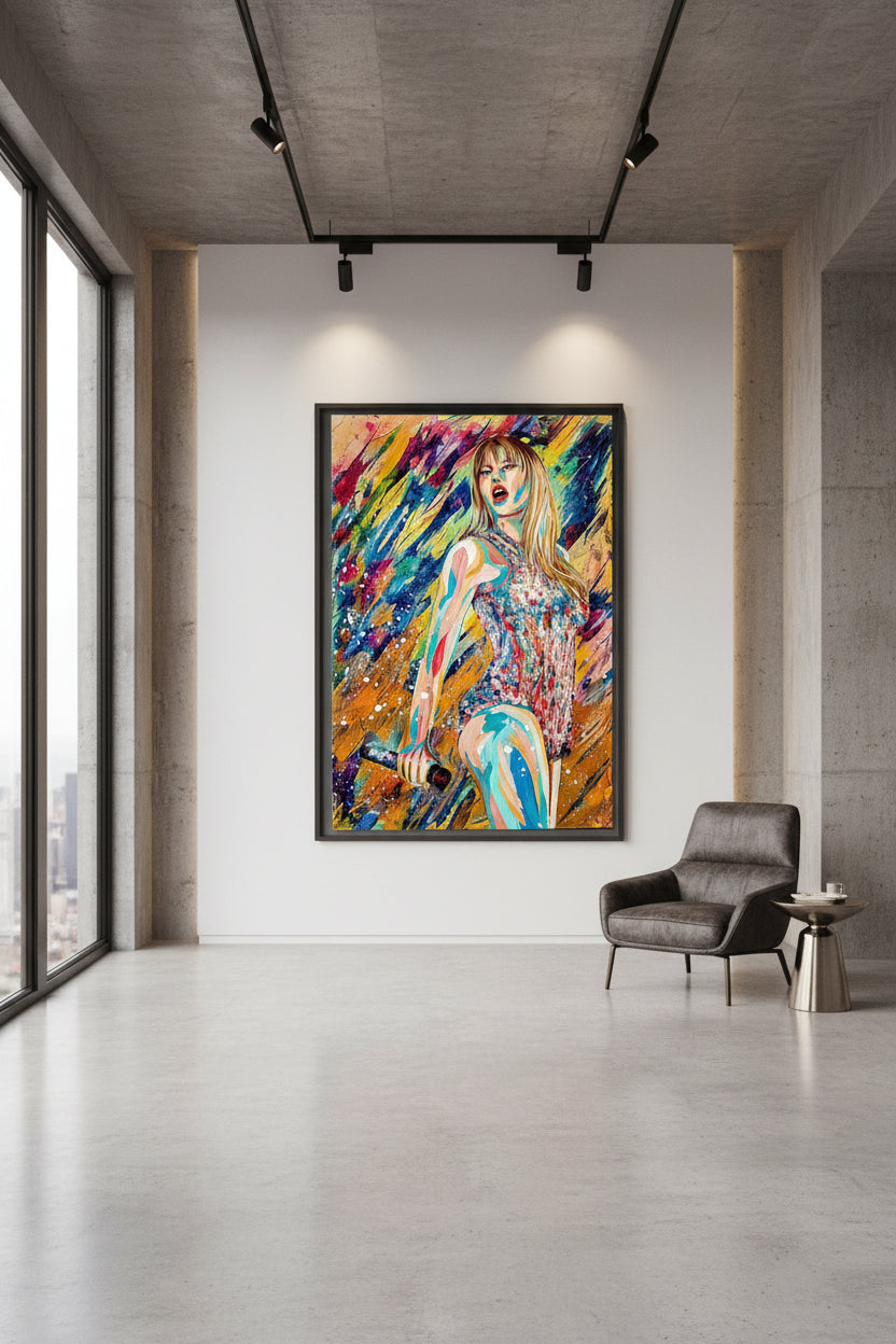 Taylor Swift – Super Large Acrylglasbild, glänzend mit Rahmen