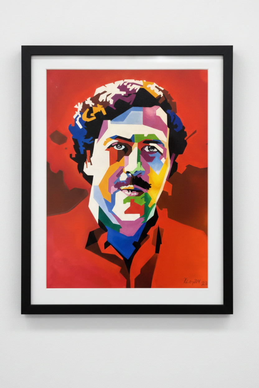 PABLO – Super Large Acrylglasbild, glänzend mit Rahmen