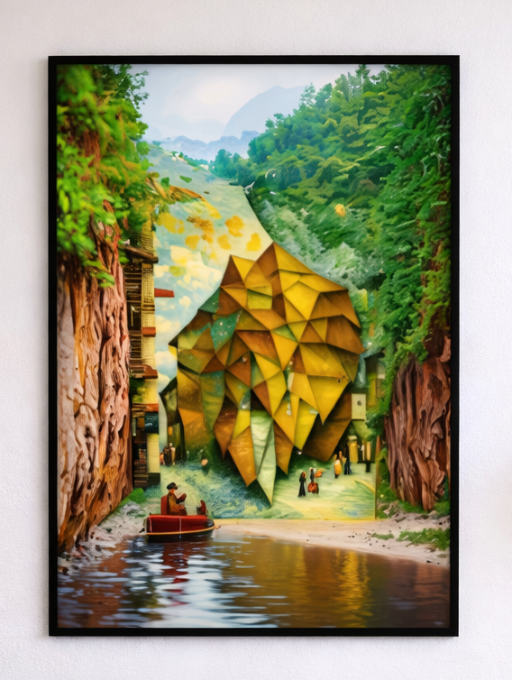 LionPainted – Acrylglasbild, glänzend mit Rahmen