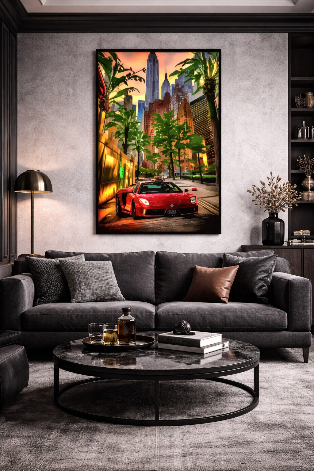 ManhattanCar – Acrylglasbild, glänzend mit Rahmen