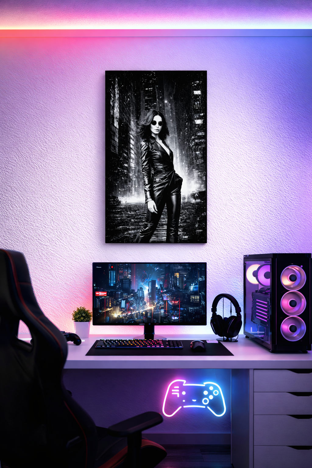 Matrix – Acrylglasbild, glänzend mit Rahmen