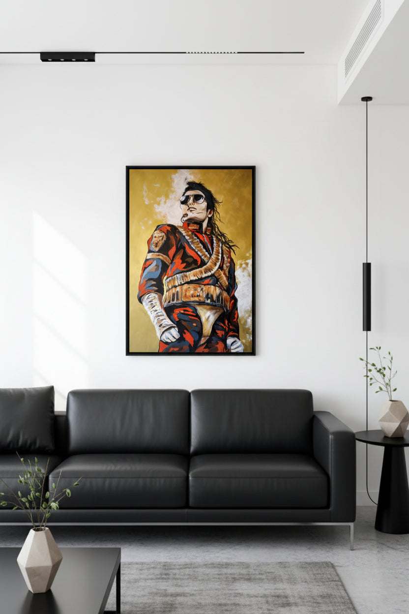 Michael Jackson – Super Large Acrylglasbild, glänzend mit Rahmen