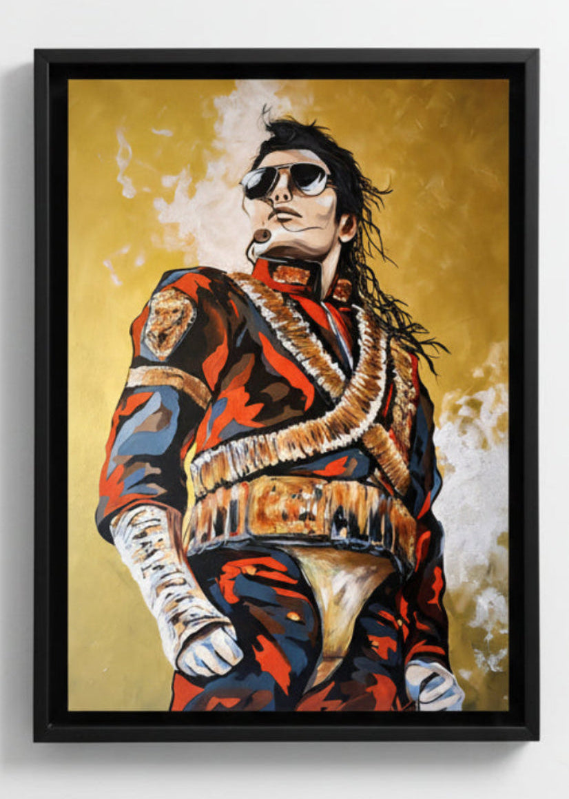 Michael Jackson – Super Large Acrylglasbild, glänzend mit Rahmen