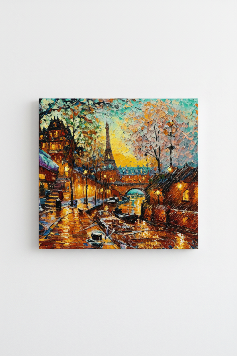 ParisAutumn – Acrylglasbild, glänzend mit Rahmen