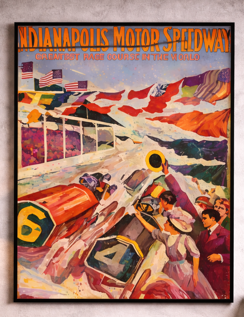 Racing – Acrylglasbild, glänzend mit Rahmen