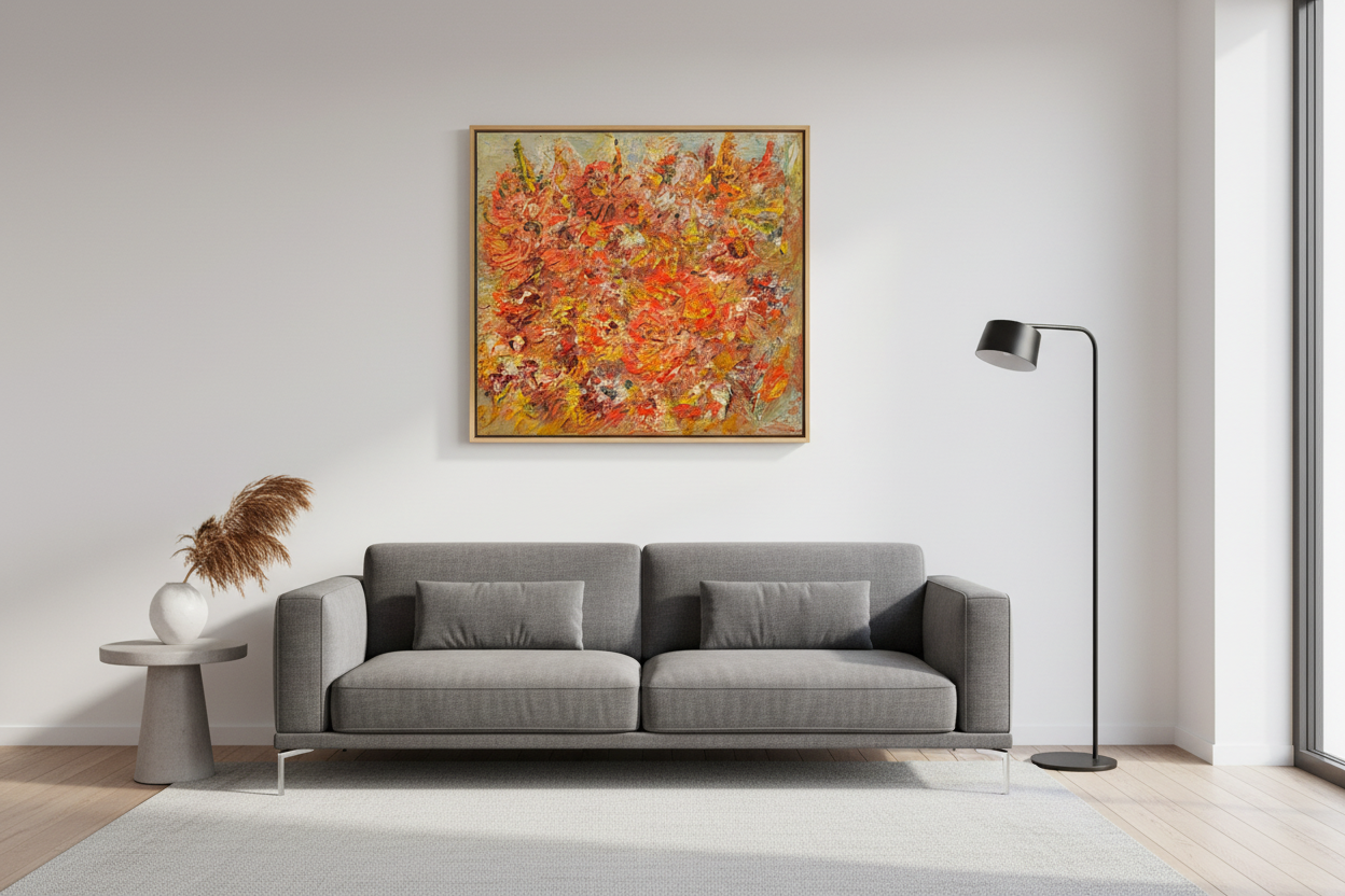 Sun in the Flower – Super Large Acrylglasbild, glänzend mit Rahmen