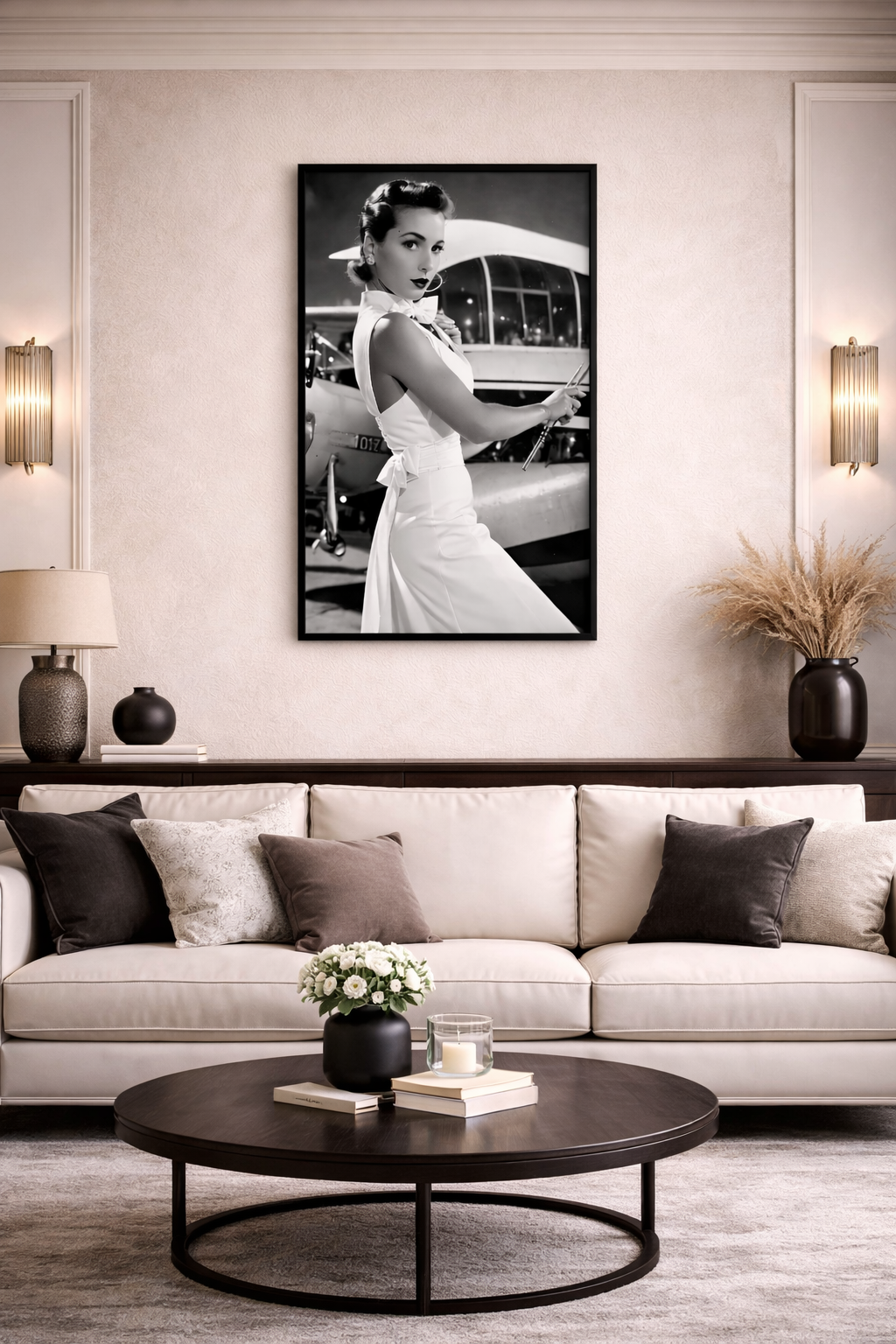 TheStewardess – Super Large Acrylglasbild, glänzend mit Rahmen